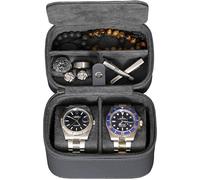 ROTHWELL Organizador de almacenamiento de 2 relojes, funda de reloj para hombres y mujeres, protección portátil resistente con cremallera, se adapta a todos los relojes de pulsera y