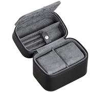 ROTHWELL Organizador de almacenamiento de estuche de viaje para 2 relojes para 2 relojes | Protección portátil resistente con cremallera que se adapta a todos los relojes de pulsera (negro/gris)
