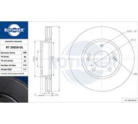 ROTINGER 2x Disco de Freno Delantero Ø280mm Apto para Hyundai i30 de Fd 1.4 1.6
