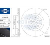 ROTINGER 2x Disco de Freno Delantero Ø340mm para VW Passat Variante 3G5 2.0Tdi
