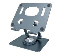 Rotiva Rotating Stand for Laptop, 3 in 1 Portable Adjustable Computer Stand, Adjustable 360° Rotating Base, Ergonimic Foldable Laptop Riser for Desk, Fits All Laptops up to 16 Inches (Gray)