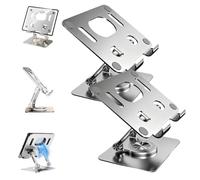 Rotiva Rotating Stand for Laptop, 360° Adjustable Swivel Base with Foldable Design, Portable Aluminum Alloy Holder for Desk Space Saving, Eye Level Viewing for 4-12.9'' Laptops Tablet (2 pcs Silver)