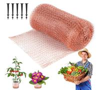 ROTKUSZ 12,7 cm x 6 m Malla de Cobre Tejida, Malla de Cobre Flexible, Red de Cobre para Control de Caracoles Roedores Pájaros Plagas Protección de Plantas de Jardín