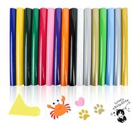 ROTKUSZ 16 Piezas Vinilo Adhesivo, 30.5 * 25cm Termoadhesivo Textil, Vinilos Permanente, Flex Foil Plotter, Lámina de Transferencia Para Planchar en Camisetas, Sombreros u Otras Telas