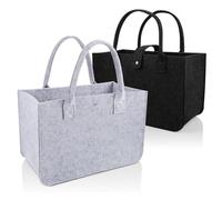 ROTKUSZ 2 Piezas Bolsa de Fieltro, 39x26x20CM, Práctico Portátil， Grande Bolse de Compras, Plegable Bolsa de Fieltro, Reutilizable Bolse de Fieltros, para Leña, Juguetes, Compras