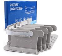 ROTKUSZ 4 Piezas Sujetadores de Sábanas con Tiras Bloqueo Kit, Sujeta Sabanas Bajeras Mejorado y Extraíble, Ajustable para Cuatro Alturas, Fácil Instalación, Heavy-Duty Corner Clips