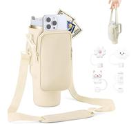 ROTKUSZ Bolsa para Stanley Cup, Accesorios para Stanley Cup 1,2 l/40oz, con Compartimento para Teléfono Móvil y Correa de Hombro Ajustable, con 4 Tapas de Pajitas, Cup Accesorios para Camping, Viaje