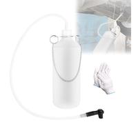 ROTKUSZ Botella Purgadora de Frenos de 1 Litro, Botella de Purga de Frenos con Gancho para Colgar, con Manguera de 60 cm de Largo, Adaptador de Goma Universal, para Cambiar el Líquido de Frenos