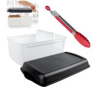 ROTKUSZ Panera con práctico separador,Panera de plástico con clip de silicona Panera de cocina con orificio para el aire sin BPA 32 x 16 x 15 cm