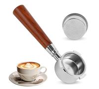 ROTKUSZ Portafiltro Sin Fondo 51mm, Colador de Café Espresso, Portafiltros Cafetera, Portafiltros Cafetera Compatible con DeLonghi Dedica EC680/EC685, Asa de Secoya y Acero Inoxidable