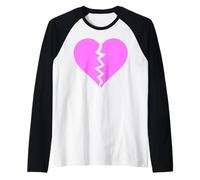 Roto CORAZÓN Roto Romper CORAZÓN Roto Camiseta Manga Raglan