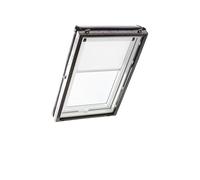 Roto Estor Opaco Original ZRV eléctrico, oscurecimiento Casi Completo, riel guía Blanco, Serie Designo R4/R7 y Classic 43/73, tamaño 094/098, Color de la Tela Blanco