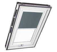 Roto Estor Opaco Original ZRV, oscurecimiento Casi Completo, riel de guía Blanco, Serie Designo R6/R8, i8 y Classic 64/84, tamaño 054/098 | 05/09, Color Gris Oscuro