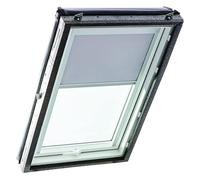 Roto Estor Opaco Original ZRV, oscurecimiento Casi Completo, riel de guía Plateado, Serie Designo R4/R7 y Classic 43/73, tamaño 054/078 | 05/07, Color de la Tela Gris Claro