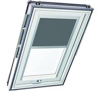 Roto Exclusiv ZRE - Estor para claraboya Roto - Riel de guía Plateado - Estor de luz Diurna Designo R6/R8, i8 y Classic 64/84 - Tamaño 065/098 | 06/09 - Color de la Tela Gris Oscuro