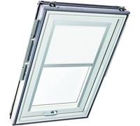 Roto Exclusiv ZRE - Estor para claraboya Roto - Riel de guía Plateado - Manejo Manual - Estor de luz Diurna Designo R6/R8, i8 y Classic 64/84 - Tamaño 134/160 | 13/16 - Color Blanco