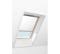 Roto Exclusiv ZRE - Estor para claraboya Roto - Riel de guía Plateado - Manejo Manual - Estor de luz Diurna para Serie Q - Tamaño 134/118 | 13/11 - Color de la Tela Blanco