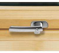 Roto Tirador de ventana original para ventanas de techo de la serie R6 y R8 de madera, bloqueable con llave, color plateado