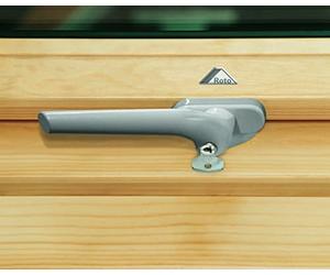 Roto - Tirador de ventana original para ventanas de techo de las series 3/4/7 R3/R4/R7, se puede cerrar con llave, seguridad infantil con cerradura y llave, color plateado, 15 x 10 x 6 cm