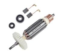 Rotor de armadura de amoladora angular para rotor 9556 9557 9558 9556NB 9556HN 9557NB, modelos compatibles, construcción de metal, tamaño de 165 mm con cepillos de carbono y rodamientos