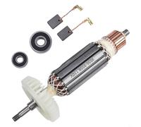 Rotor de armadura de repuesto para amoladoras angulares ROTOR 9556 9557 9558 9556NB 9556HN 9557NB, eje de 165 mm con rodamientos y cepillos de carbono (110 V)