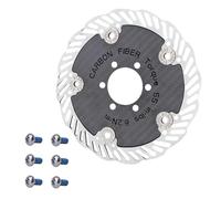 Rotor de freno de disco de fibra de carbono - Rotor flotante de 6 pernos y bloqueo central para bicicletas de montaña y carretera | Disco de freno de acero inoxidable de 140 mm y 160 mm para ciclismo