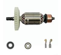 Rotor de sierra circular de 7 pulgadas con engranaje de 7 dientes, armadura de motor de cobre esmaltado para herramientas eléctricas, eje de 157 mm de longitud y 12 mm, incluye rodamientos y cepillos