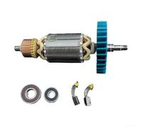 Rotor para amoladora angular GA6010 GA6020 GA5010 M9003, armadura metálica con 2 rodamientos y 2 escobillas de carbono, kit de reparación de 16 x 7 cm