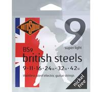 Rotosound BS British Steels Juego de Guitarra Eléctrica de Acero Inoxidable Super Light 9-42 BS9