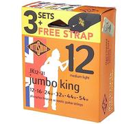 Rotosound Cuerdas para guitarra acústica JUMBO KING 3 juego de Cuerdas + correa JK12-31-F