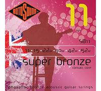 Rotosound SB11 - Juego de cuerdas para guitarra acústica de fósforo/bronce, 11 15 22 30 42 52