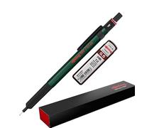 rOtring 500 portaminas | 12 minas HB de 0,5 mm | Barril de plástico hexagonal verde y agarre de metal texturizado antideslizante