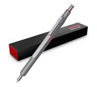rOtring Bolígrafo de gel 600 — 0,55 mm, tinta negra, cuerpo metálico plateado, recargable
