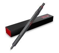 Rotring Bolígrafo 600 | Punta media | Tinta negra | Cuerpo metalizado completo | Piedra oscura | Agarre estriado antideslizante y cuerpo hexagonal | Recargable