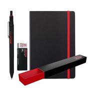rOtring 600 bolígrafos y portaminas multicolor 3 en 1 + cuaderno, puntas de bolígrafo negras y rojas y 1 punta de lápiz mecánico (0,5 mm)