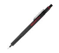 rOtring 600 Portaminas | 0,5 mm | Cuerpo metálico negro Portaminas | Empuñadura antideslizante estriada y cuerpo hexagonal