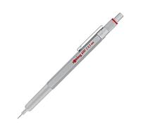 rOtring 600 Portaminas | 0,5 mm | Cuerpo metálico plateado Portaminas | Empuñadura antideslizante estriada y cuerpo hexagonal