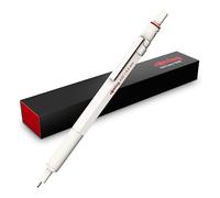 Portaminas rOtring 600 | Mina HB, 0,5 mm | Portaminas con cuerpo metalizado completo | Blanco perla | Agarre estriado antideslizante y cuerpo hexagonal
