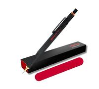rOtring 800 1904446 - Portaminas de 0,7 mm, cuerpo metálico negro con estuche de terciopelo