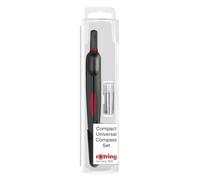 rOtring Brújula universal compacta | Herramienta de dibujo ligera y ajustable con contenedor de grafito | Círculos de hasta 320 mm | Punta reemplazable precisa de 3,5 mm | 130 mm de longitud
