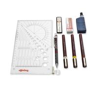 Rotring Isograph - Juego de estilógrafos y portaminas (minas, goma de borrar, ti