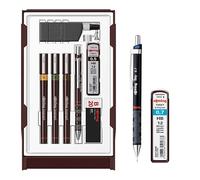 rOtring Isograph S0699370 - Juego de bolígrafos técnicos y lápices universitarios, 3 bolígrafos (0,20 mm, 0,30 mm, 0,50 mm) y portaminas (0,5 mm), accesorios | Set con lápiz de 0,7 mm y recambios