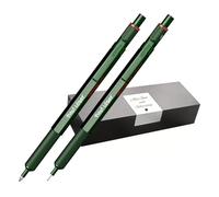 rOtring Juego de 600 bolígrafos retráctiles y portaminas con grabado, juego de escritura de metal premium, personalizado, con estuche de regalo para oficina, estudio y tecnología (verde)
