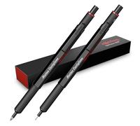 rOtring Juego de 600 bolígrafos retráctiles y portaminas con grabado, juego de escritura de metal premium, personalizado, regalo para oficina, estudio y tecnología (negro)