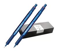 rOtring Juego de 600 bolígrafos retráctiles y portaminas con grabado, juego de escritura de metal premium, personalizado, con estuche de regalo para oficina, estudio y tecnología (azul)