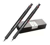rOtring Juego de 600 bolígrafos retráctiles y portaminas con grabado, juego de escritura de metal premium, personalizado, con estuche, regalo para oficina, estudio y tecnología (negro)