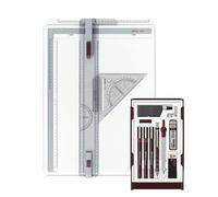 rOtring Juego de tablero de dibujo A3 y bolígrafo técnico isográfico | Kit de 10 piezas de delineador fino y lápiz mecánico | Paquete de arquitectura y diseño profesional para dibujo técnico de