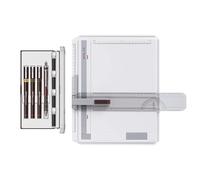 rOtring Juego de tablero de dibujo de perfil A4 y bolígrafo Isograph Junior | 3 rotuladores técnicos recargables, lápiz mecánico y cartuchos de tinta | Kit de dibujo de precisión alemán para