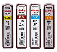 rotring Minas finas de polímero de alta calidad (juego de minas de repuesto | 0,35 HB | 0,5 HB | 0,7 | 1,0 HB)