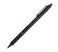 rOtring Rapid Pro Bolígrafo retráctil para dibujo técnico | Punta mediana | Tinta azul | Cuerpo metálico negro